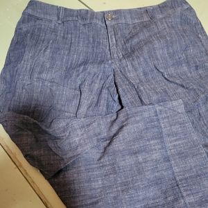 CJ Banks wide leg blue jean capris.